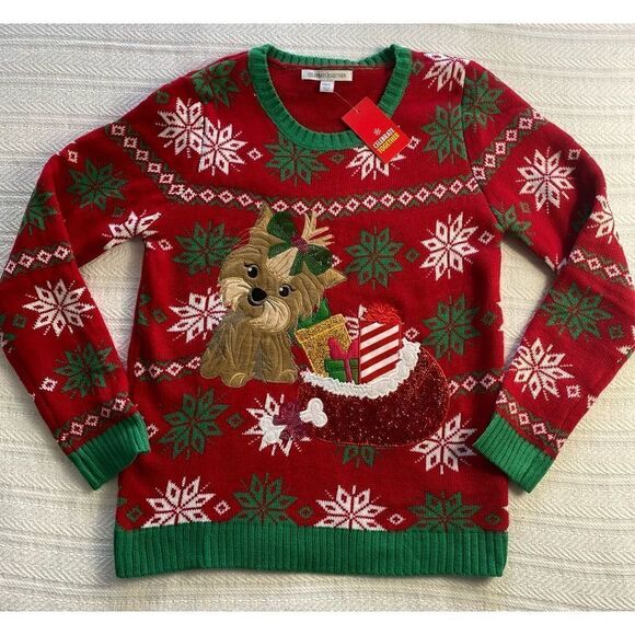 Celebrate Together Girls XXL Plus Dog Christmas Sweater - Picture 6 of 10